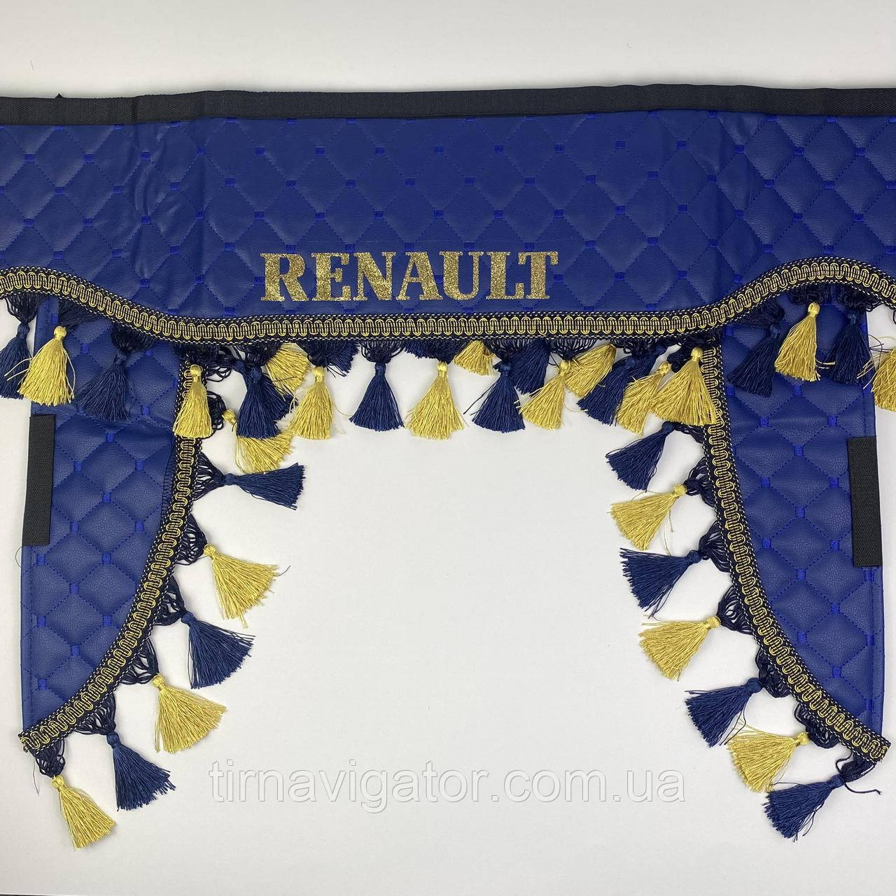 Шторка RENAULT синя еко-шкіра з куточками