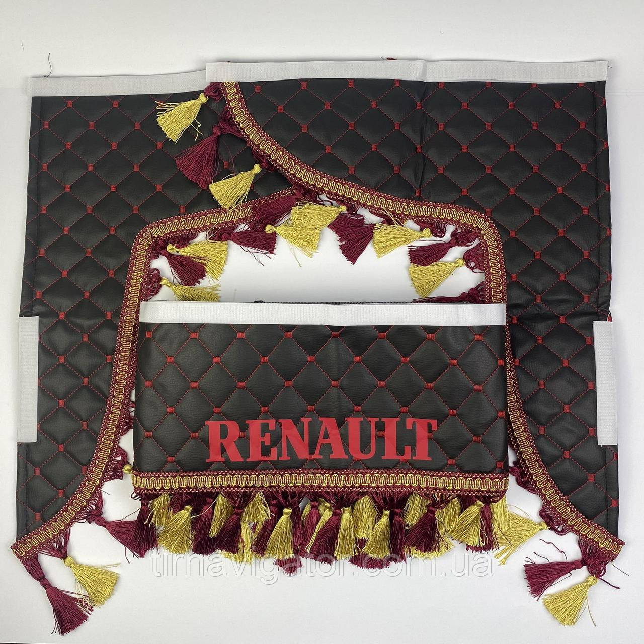 Шторка RENAULT чорна вінілова з уголками, застіжка