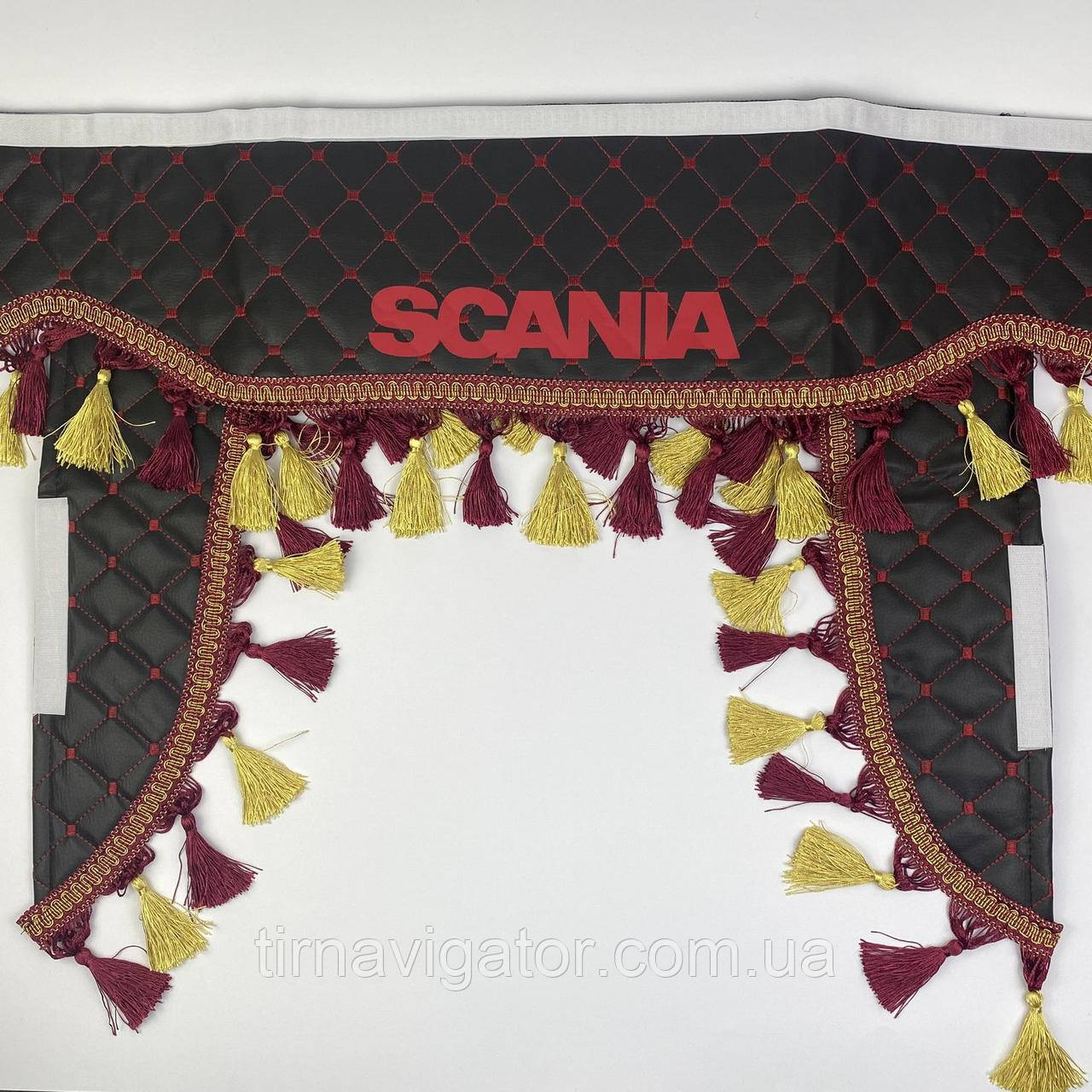 Шторка SCANIA чорна вінілова з уголками, застіжка