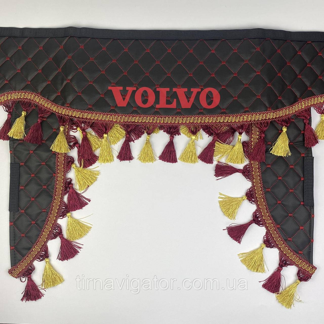 Шторка VOLVO чорна еко-шкіра з куточками