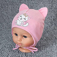 42-46 7-9 міс тонка одношарова трикотажна весняна шапочка для малюків дівчинки з вушками 2140 РЗВ