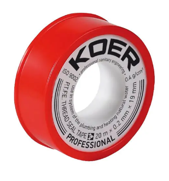 ФУМ стрічка для води KOER STP-01 PRO 20M * 0.2mm * 19mm (KR0121)