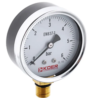 Манометр радіальний (KOER KM.610R) (0-6 bar), D=63мм, 1/4" (KR0204)