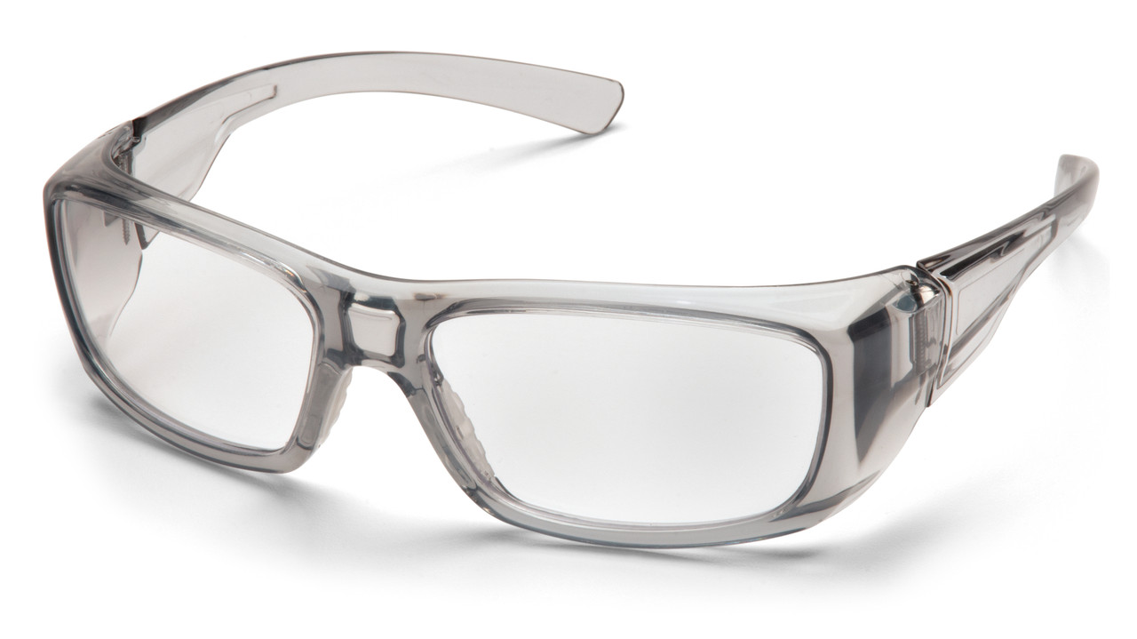 Окуляри Pyramex Emerge T-Gray (clear) RX-able, Прозорі в напівпрозорій сірій оправі