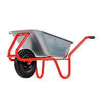 VULKAN Тачка будівельна 1-но колісна 180кг/100л оцинкована колесо цільнолите