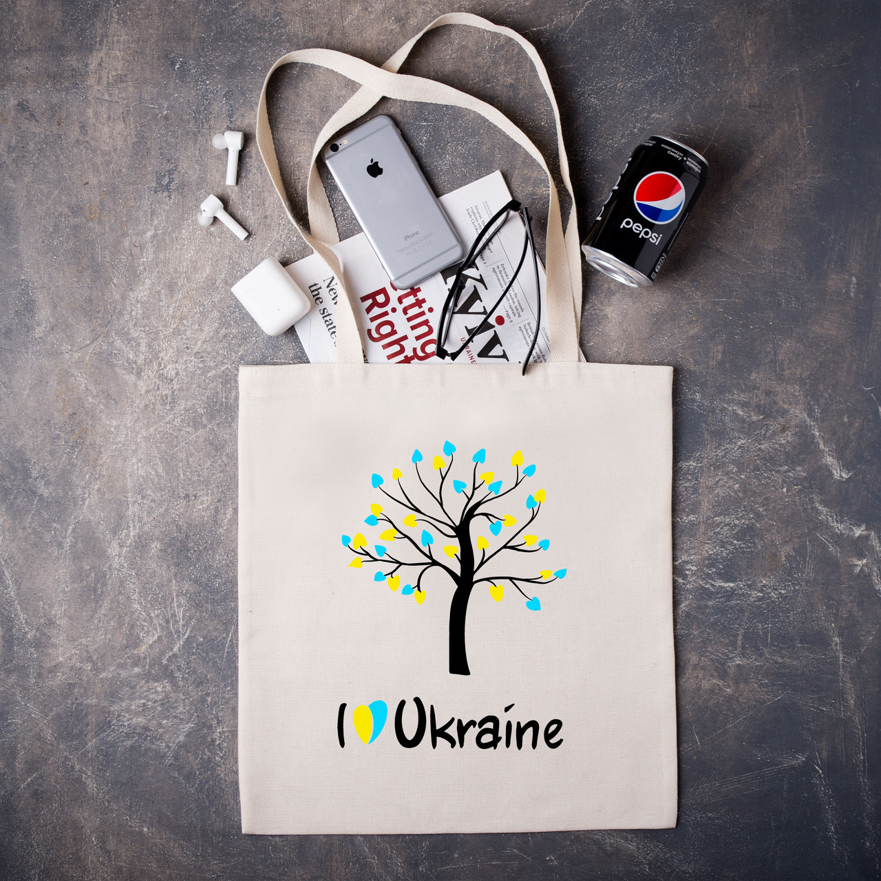 Сумка чорна з малюнком патріотична українська "I love Ukraine "