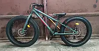 Спортивный велосипед Crosser Fat Bike ( Фэтбайк) 24 дюйма 13 рама зеленый