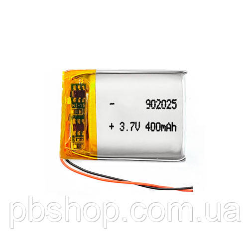 Акумулятор 902025 Li-pol 3.7В 400 мАг для RC моделей GPS MP3 MP4