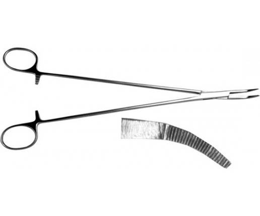 З-3 Затискач кровоспинний зубчастий вертикально-зігнутий, 240 мм., фото 1