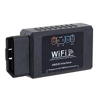 Автомобильный сканер для диагностики автомобиля ELM OBD2 подключение Wi-Fi версия 1.5 Черный (361121)