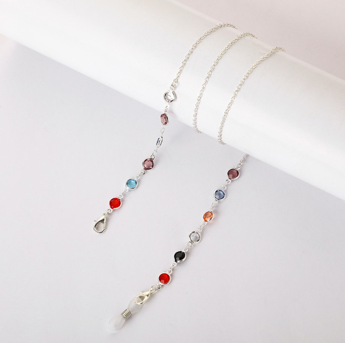 Ланцюжок для окулярів Stones silver 9867 70 см сріблястий код ID 4544515, фото 1
