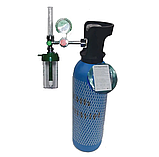 Кисневий мед балон 5 л в кейсі + редуктор медичний зі зволожувачем та ротаметром, фото 4