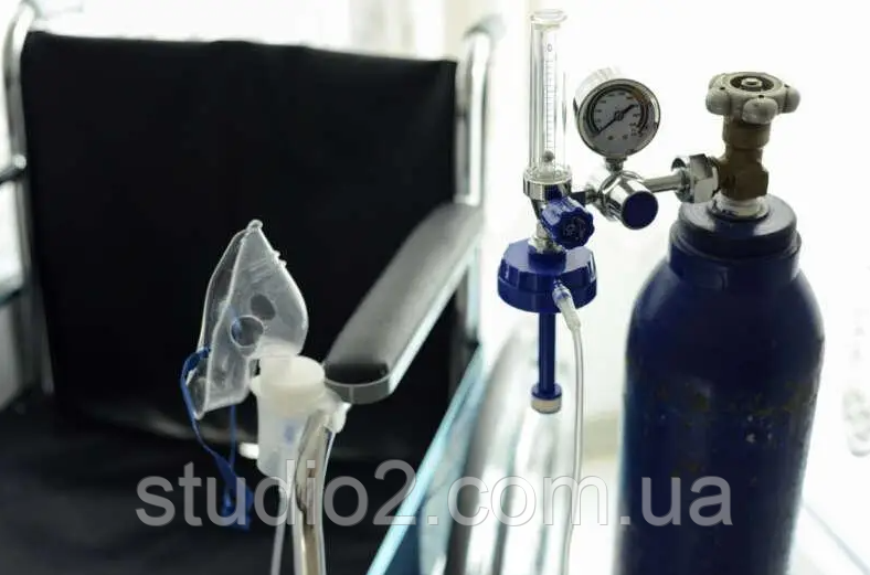 Кислородный баллон для дыхания 5л + редуктор медицинский с увлажнителем и ротаметром - фото 2 - id-p1806313916