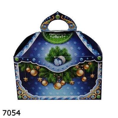 Новорічна коробка Скриня Кульки 800 гр (10шт)