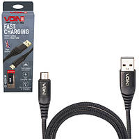 Кабель VOIN CC-4201M BK, USB - Micro USB 3А, 1m, black (быстрая зарядка/передача данных) (CC-4201M