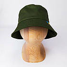 Панама чоловіча з прапором України 58-60 см, Хакі / Котонова панамка на літо, фото 2