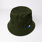 Панама чоловіча з прапором України 58-60 см, Хакі / Котонова панамка на літо, фото 5