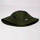 Панама чоловіча з прапором України 58-60 см, Хакі / Котонова панамка на літо, фото 6