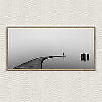 Интерьерная картина-постер на стену + золотистая багетная рамка Минимализм. Путь к счастью 40*20 Оригами OP