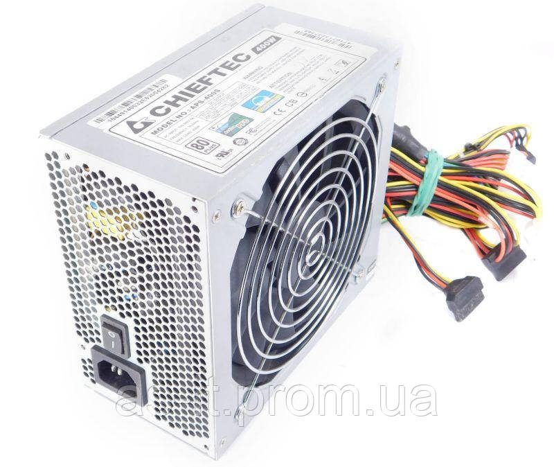 БУ Блок питания 400 Вт Chieftec, 24+4 pin, питание видеокарты - 1x6pin ...