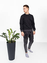 Світшот вільного силуету М Л ХЛ 2ХЛ двунитка АНТРАЦИТ (темно-сірий)