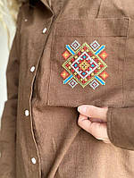 Жіноча льняна сорочка з елементами ручної вишивки