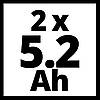 Акумулятори 2 шт 18V Einhell PXC Twinpack 5.2 Ah (4511526), фото 6