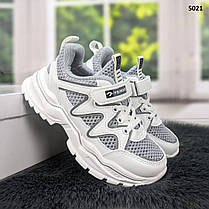 Кросівки для дівчинки С.Луч білі з сірою сіткою на об'ємній підошві 5021, фото 5