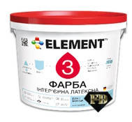 ELEMENT 3, інтер`єрна фарба, матова,зносостійка, водно-дисперсійна латексна, база А (біла)