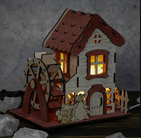 Модель Водяная мельница, полезный соляный светильник лампа 100% из соли + ключница в подарок