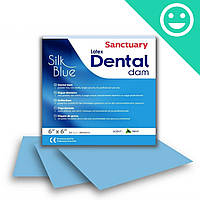 Платки для коффердама Голубой шелк, СИНИЕ,СРЕДНИЕ (MINT, MEDIUM) Silk Blue Dental Dam (Sanctuary)