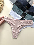 Бавовняні трусики стринги, фото 2