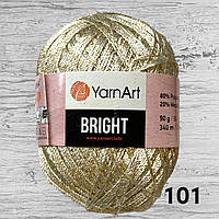 Пряжа з люрексом YarnArt Bright 101 молоко з золотом