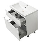 Тумба ЮВВІС для ванної кімнати 80 см біла підлогова ЕЛЬБА з умивальником КОМО, фото 2