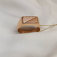 Золотий чоловічий перстень 585 проби в червоному золоті