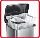 Відро для сміття Rotho Paso 40 л (17541) з педаллю, сріблястий, фото 3