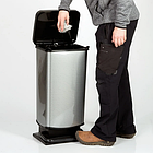 Відро для сміття Rotho Paso 40 л (17541) з педаллю, сріблястий, фото 5