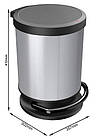 Відро для сміття Rotho "Paso" 20L чорно-сріблястий (10155), фото 3
