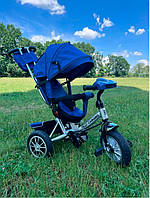 Детский велосипед коляска трехколесный TILLY CAMARO T-362/2 с игровой панелью / цвет синий