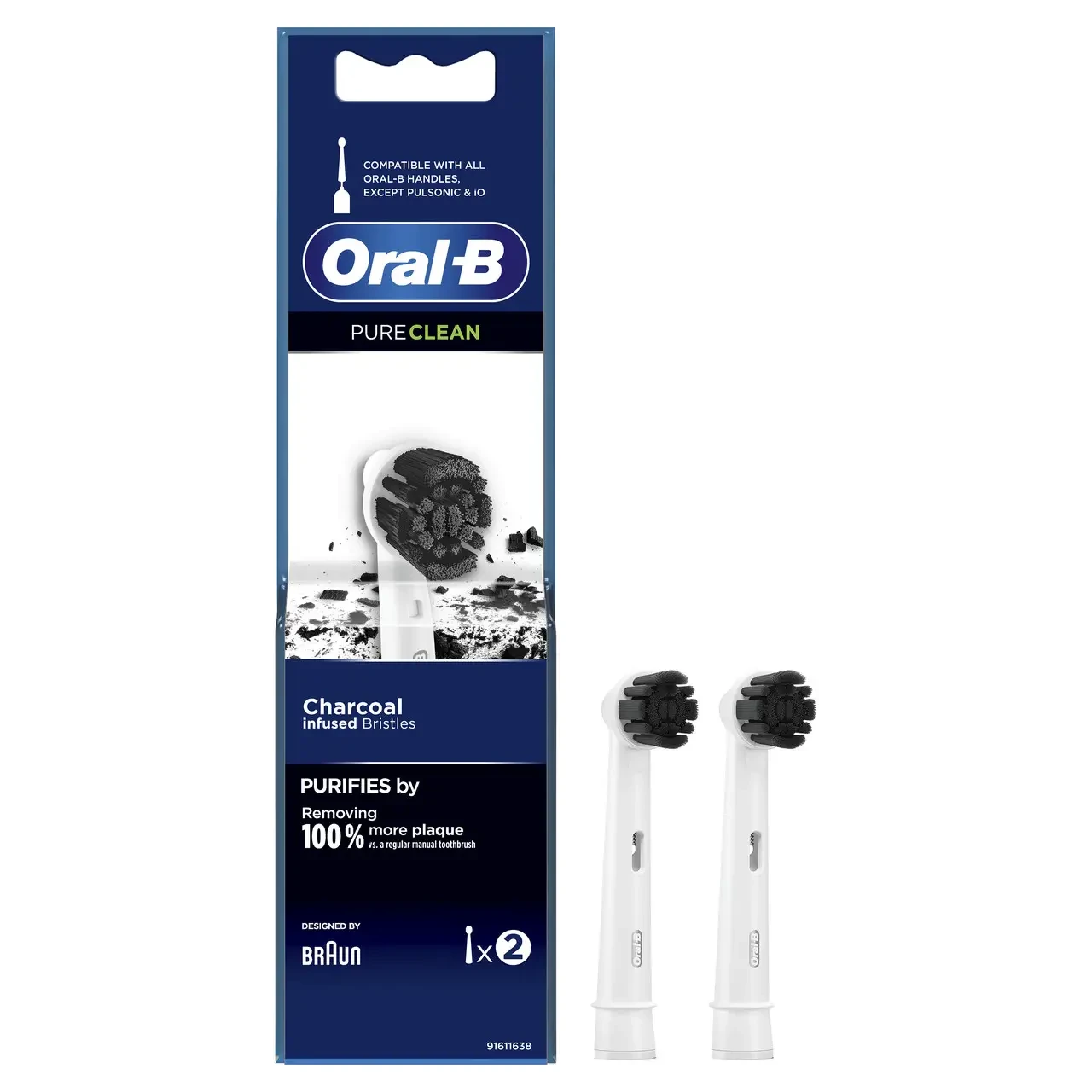 Змінні насадки для електрощітки Oral-B "Pure Clean.Charcoal"  2 шт, фото 1