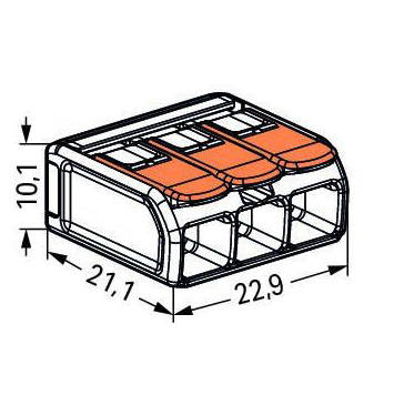 Клема 3-провідна з'єднувальна Wago 221-613, фото 2