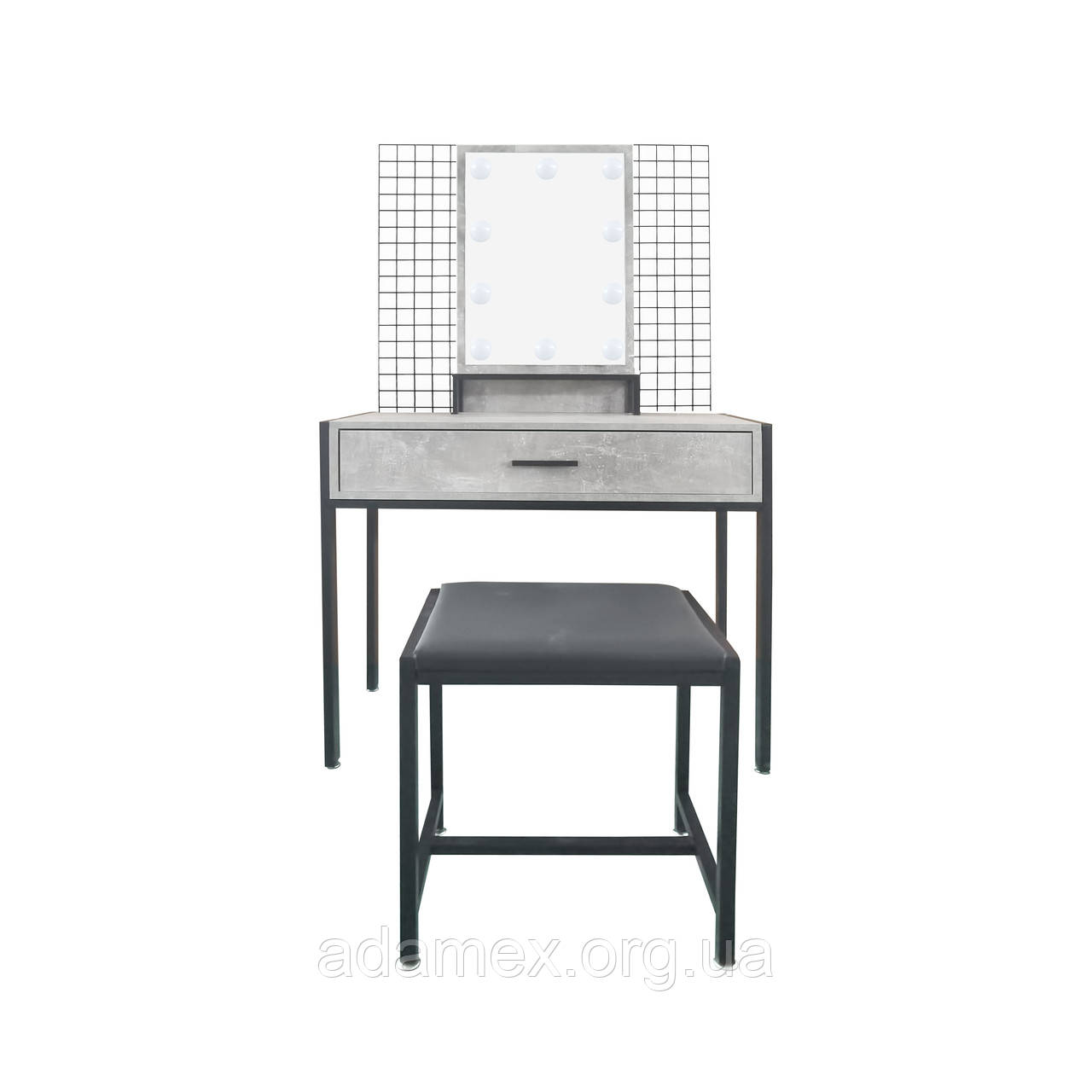 Туалетний столик + табурет з підсвіткою AVKO ADT21 Beton