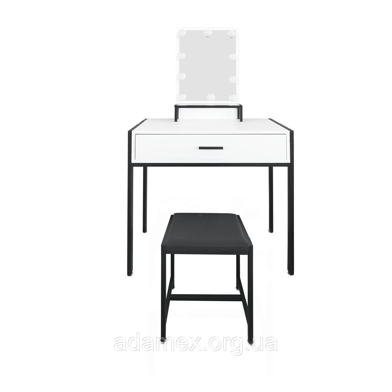 Туалетний столик + табурет з підсвіткою AVKO ADT21 White, фото 1