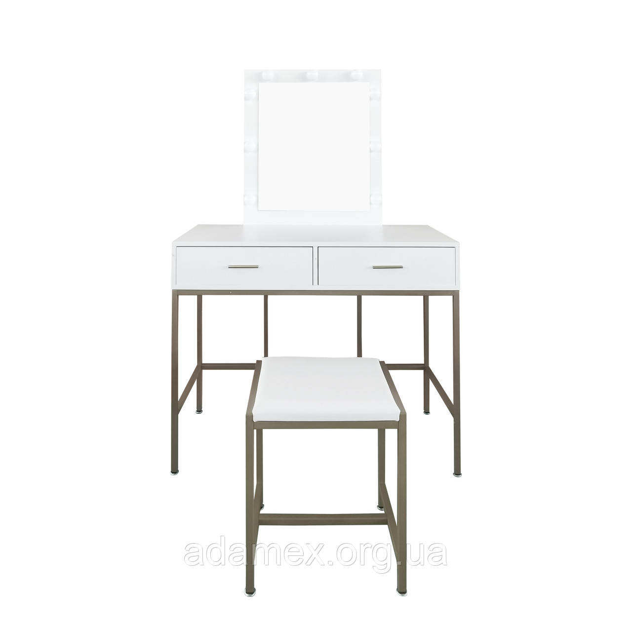 Туалетний столик + табурет з підсвіткою AVKO ADT13 White