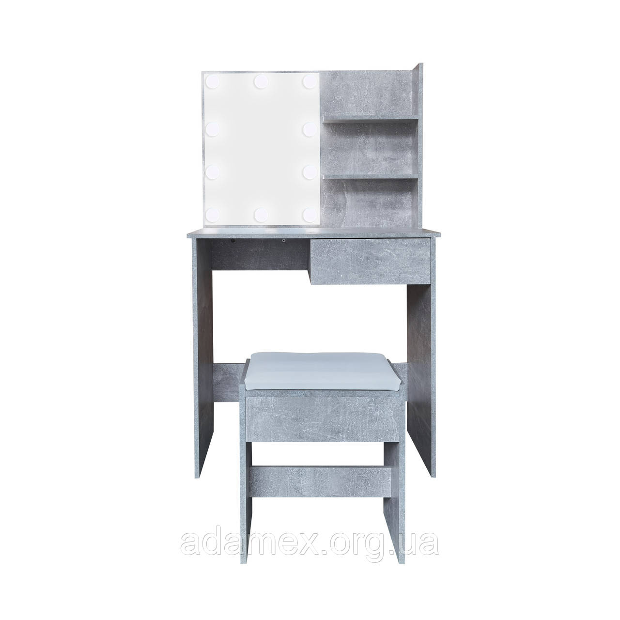 Туалетний столик + табурет з підсвіткою AVKO ADT9 Beton