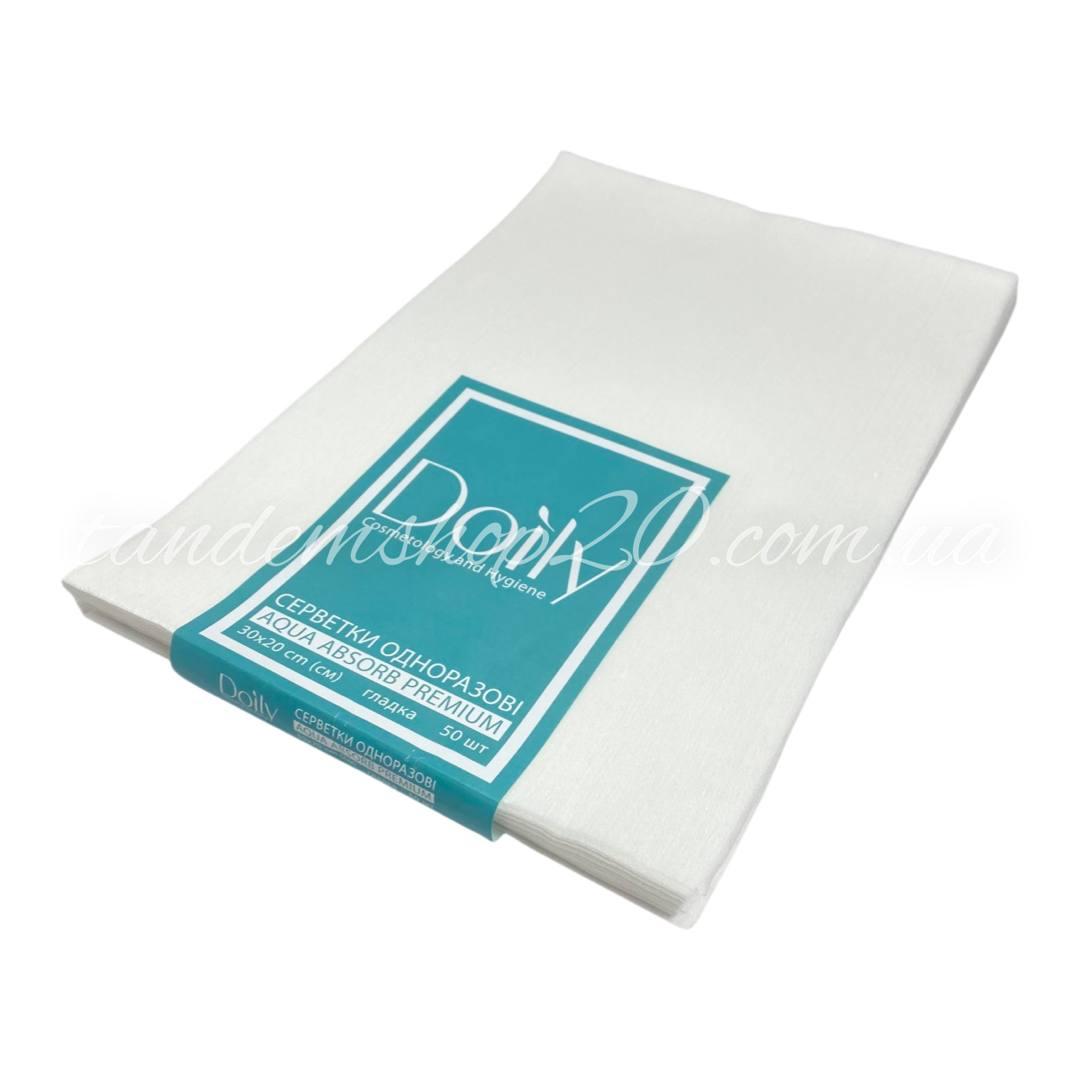 Серветки в пачці нарізні DOILY AQUA Absorb розмір 20*30, целюлоза, щільність 50 г/м2, 50 шт, структура гладкі, фото 1