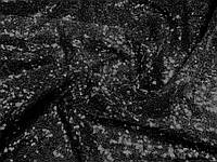 Сетка Вышивка Пайетки (черный) (арт. 10166) Отрез 1,55 м