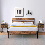 Ліжко двоспальне "Естетік" з натурального дерева та металу, фото 2