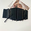 Ремінь-корсет пасок на блискавці жіночий корсетний широкий еко-шкіряний масивний на сорочку піджак ремінь-гумка зі шнурівкою, фото 8