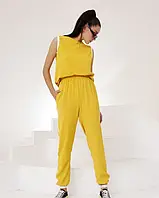 Спортивный костюм для женщин цвет горчичный размер S FI_002153